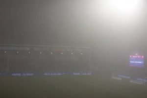 Le stade Montpied dans le brouillard : Photo Yves Meunier