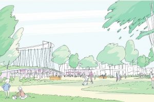 Mail des sports dans la zone du stade Montpied / Esquisse Atelier Altern