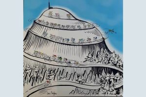 Vélo sur le puy de Dôme - Hommage à Sempé © Denis Poughon