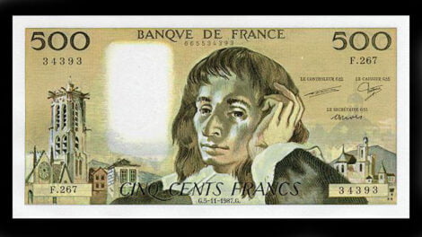 Billet 500 Francs "Pascal" Photo Wikipédia