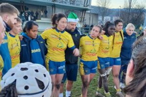 Jessy Tremouliere prend la parole à la fin du match / Photo P. Thivat