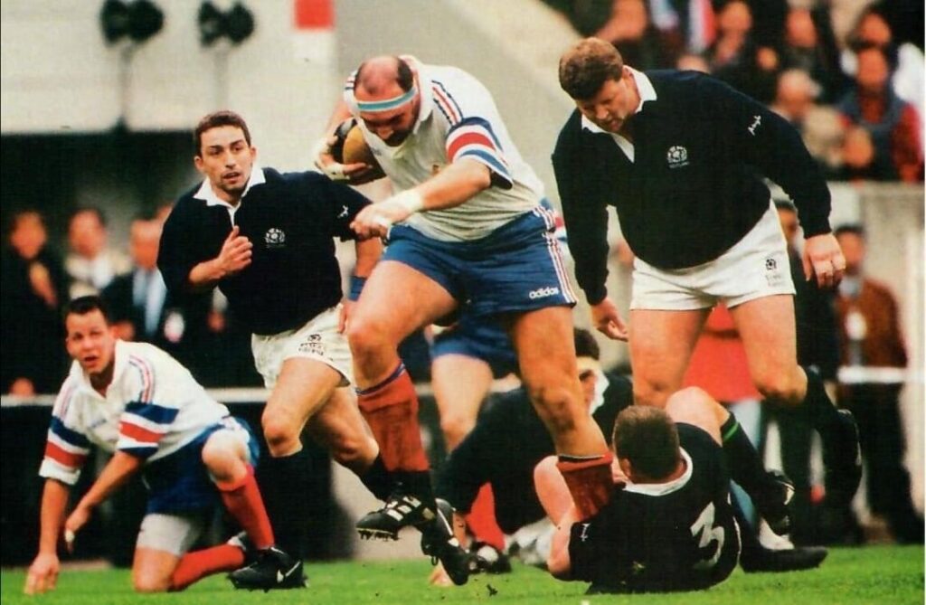 Olivier Merle avec le XV de France (photo Collection O. Merle)