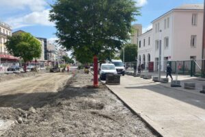 Parvis gare SNCF en travaux / Photo Éléa Boënnec