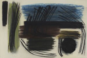 Hans Hartung PU-6 (1950),1950, Pastel et huile sur papier, 48.4 X 73 cm