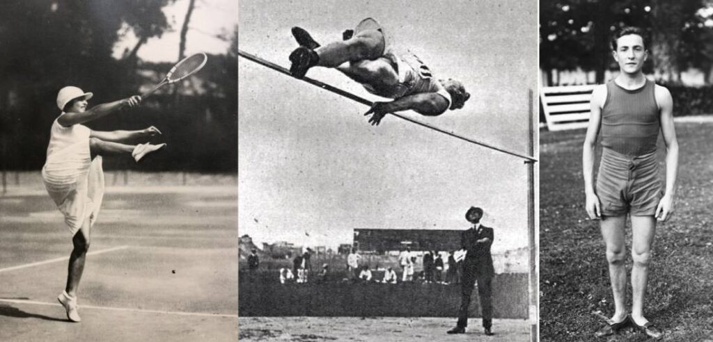 Le smash autoritaire de M lle Vlasto.
Col.privée / H. Osborne, l’inventeur du Fosbury-flop.
© Le Miroir des sports illustré, 12 juillet 1924 / P. Lewden, la détente d’un grand.
© BnF