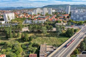 Emplacement du parc de la Muraille, vue drone ©SPL Clermont Auvergne
