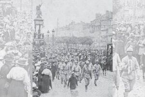 La liesse place de Jaude du 11 novembre 1918 décrite par Desdevises Du Dézert / Photo Ville de Clermont
