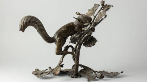 Écureuil sur branche de noisetier en fer forgé- Atelier Bernardin / Photo Ivoire Clermont