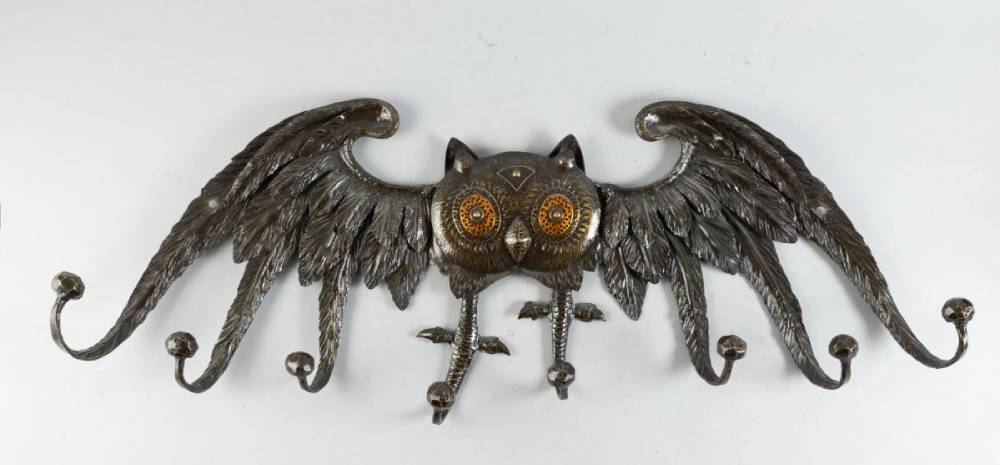 Porte-manteaux "hibou" Bernardin / Photo Ivoire