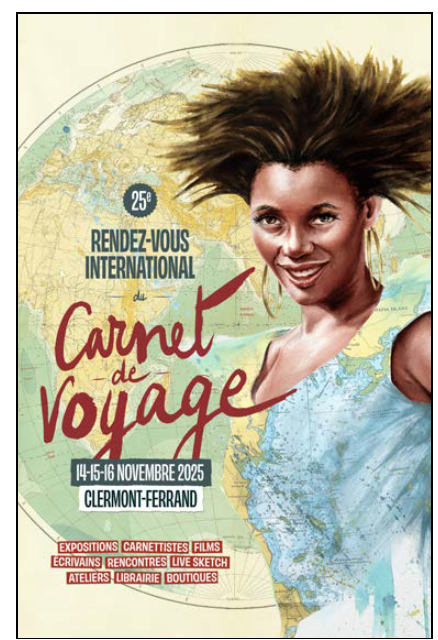 Affiche portrait Carnet de voyage 2025, peinture Sonia Privat