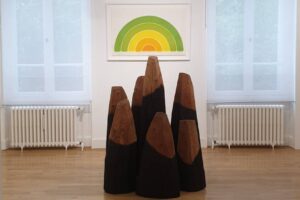 Red & Black Dome et Oak leaf arc -David Nash / Photo 7JàC