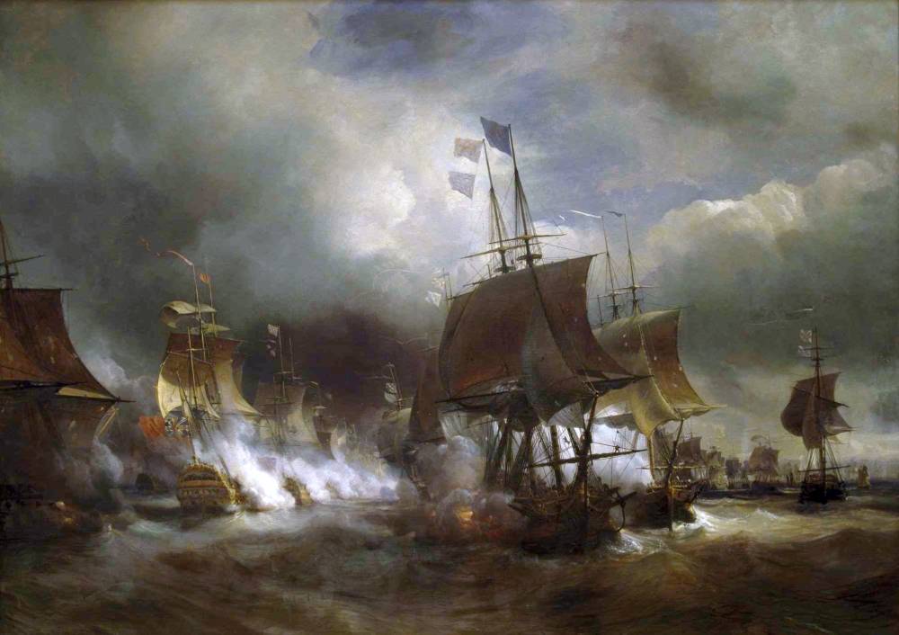 L’eau et le feu de la bataille d’Ouessant.Huile sur toile, Théodore Gudin, 1839 © Musée national de la Marine, Paris