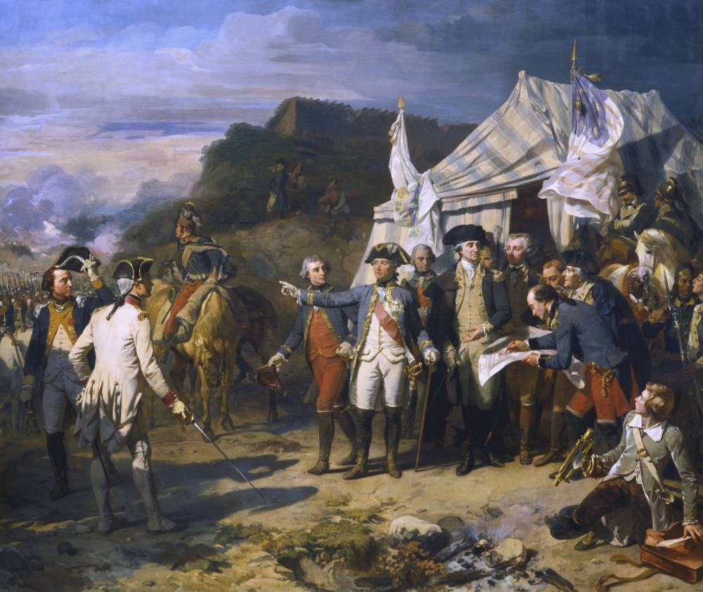 Rochambeau, Washington, La Fayette... Le gratin de l’indépendance américaine à Yorktown. Huile sur toile, Auguste Couder, 1836 © Château de Versailles