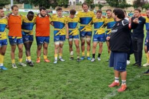 Arnaud Ramone et les joueurs du RC Vichy / Photo Philippe Thivat
