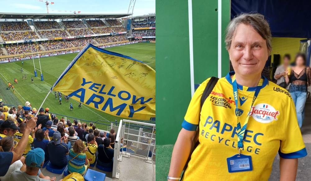 Dans les rangs des supporters de l'ASM, Florence de Saint-Pourçain- sur-Sioule / Photos Philippe Thivat