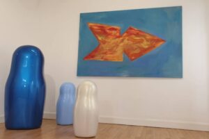 "Tout feu tout flamme", huile sur toile et "Mère(s) Veilleuse(s)" © I. Rasquinet