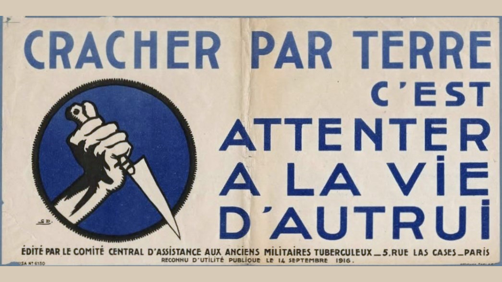 Signalétique forte pour lutter contre la tuberculose. Vers 1920 © AD 42