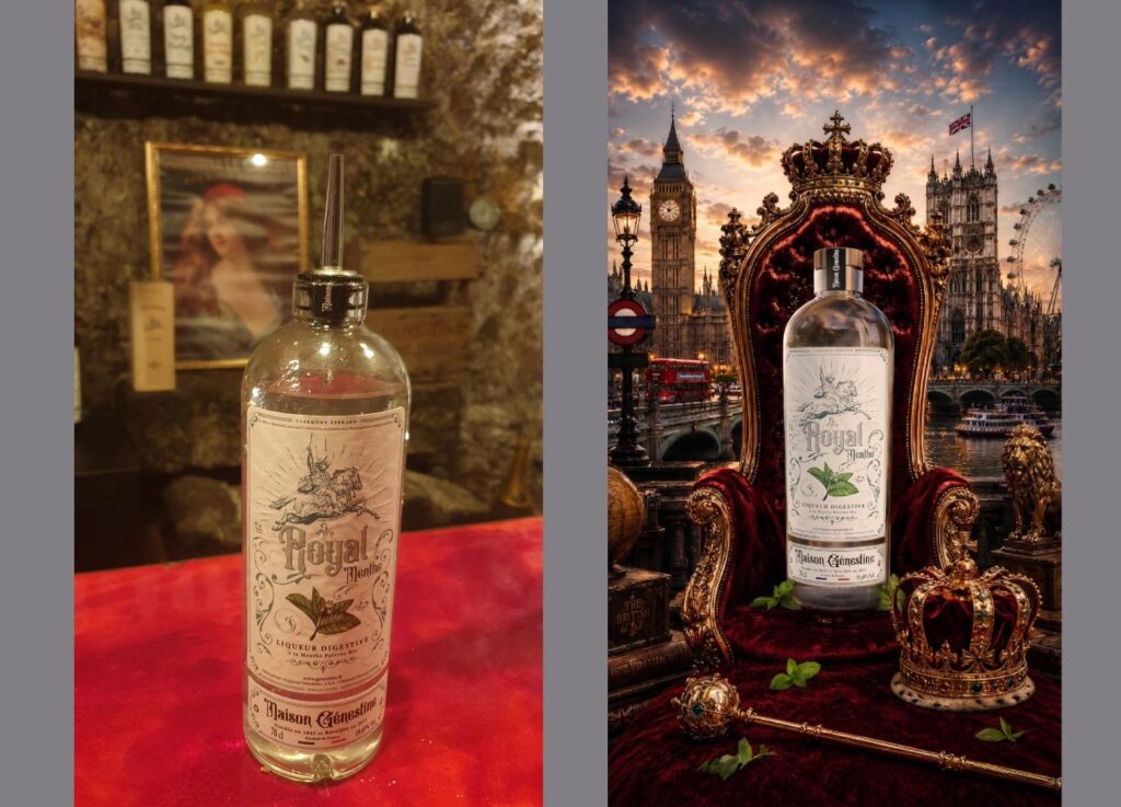 Royal Menthe à la cave et devant Londres