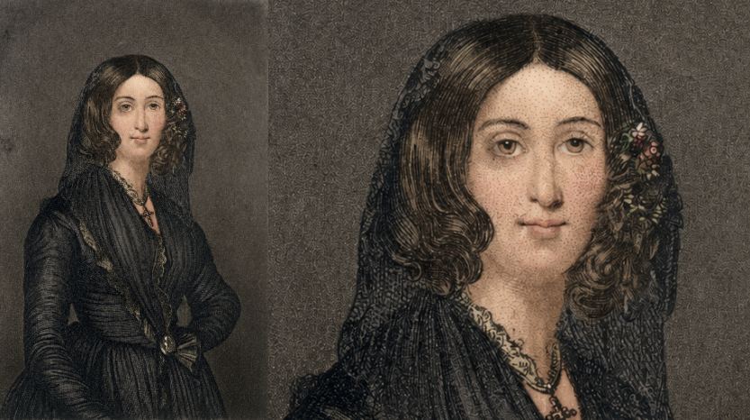 Portrait de George Sand. Dessin d’Auguste Charpentier (colorisé par IA). © CC0 Paris Musées Musée de la Vie Romantique