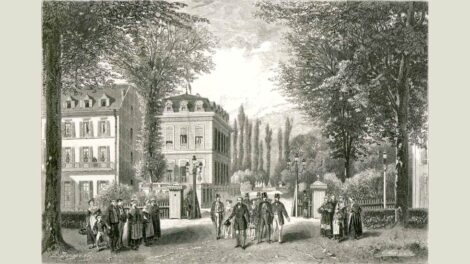 Promenade de Napoléon III dans le parc, Vichy Sévigné, Vichy Napoléon, 1862. © Bibliothèque numérique UCA