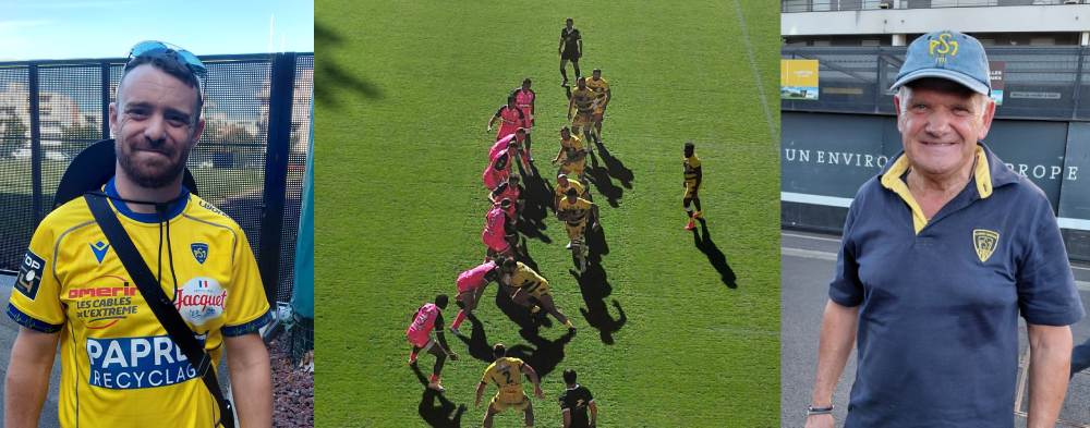 Rémi, François supporters lors du match ASM Stade Français Photos P. Thivat