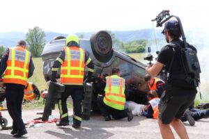 Tournage de "Une décision, une vie" film des Cadets de la Gendarmerie / Photo Kevin le Gouguec
