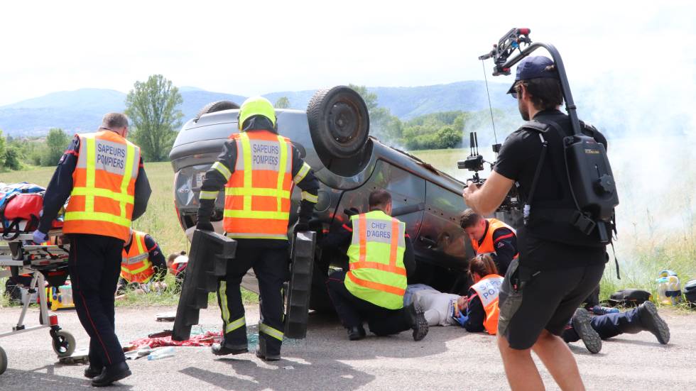 Tournage de "Une décision, une vie" film des Cadets de la Gendarmerie / Photo Kevin le Gouguec
